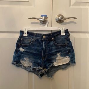 american eagle ripped jean shorts
